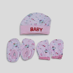 Newborn Baby Cap Set Mitten, Booties, & Cap