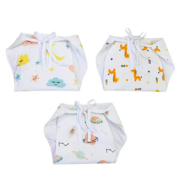 Baby Muslin Padded Nappies Pack Of 2 - Image 3