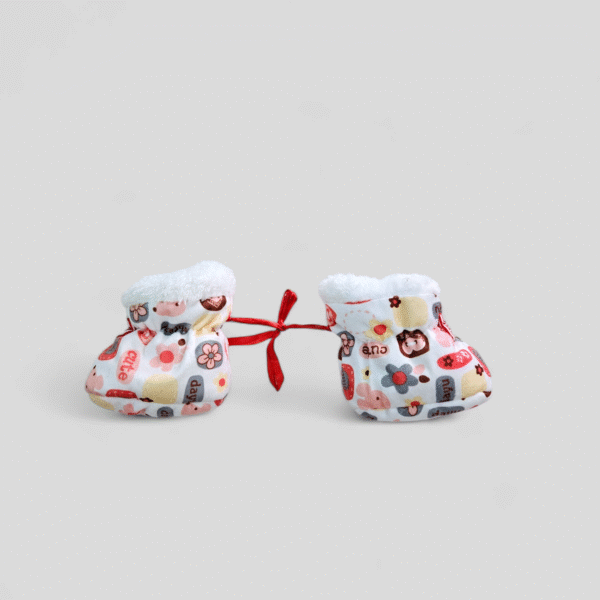 Baby Newborn (Infant Baby) Booties Kids First Walking Soft Fabric Fur Shoes with Anti Slip Sole Toe Multicolor 1 Pairs