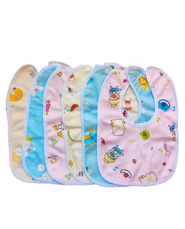 Baby Bibs Fast Dry Absorbent, Cotton Bibs - Pack Of 3