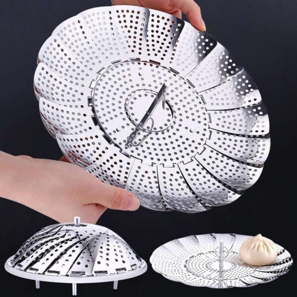 Fruits & Vegetables Steel Folding Steamer - Image 3