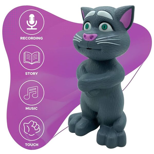 Musical Talking Tom Cat Toy For Kids Baby, Repeating Words & Interactive Talking Toy - Image 3