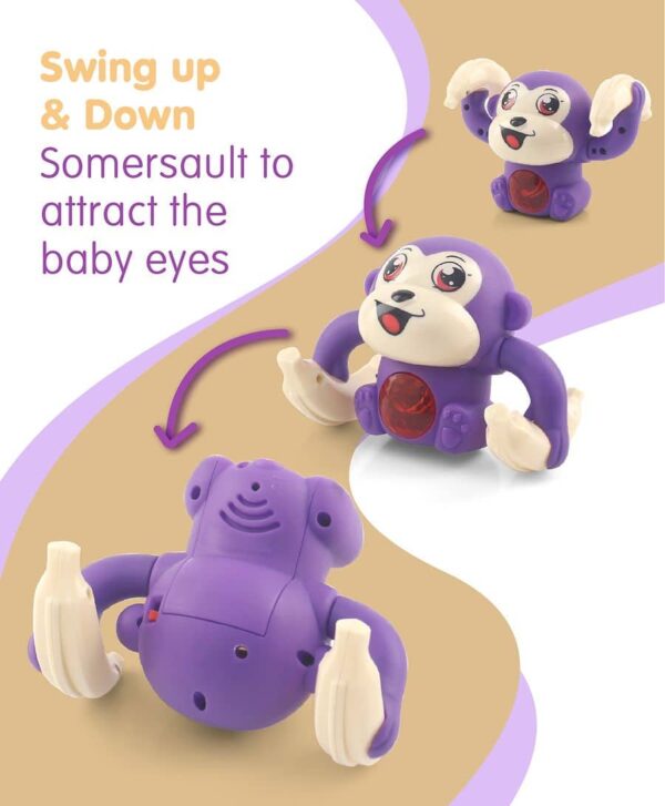Tumbling Monkey Toy With Voice Control Sensor Light Musical Dancing Toy For Kids Baby - Image 2