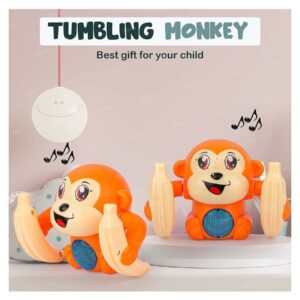 Tumbling Monkey Toy With Voice Control Sensor Light Musical Dancing Toy For Kids Baby