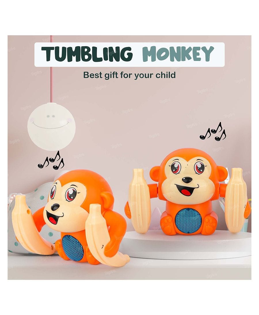 Tumbling Monkey Toy With Voice Control Sensor Light Musical Dancing Toy For Kids Baby