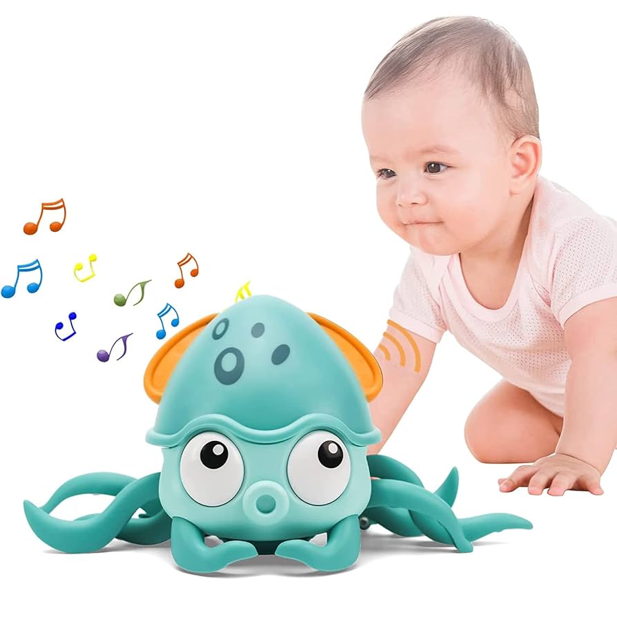 Baby Octopus Toy, Electric Rechargeable Crawling Toy With Musical Walking & Dancing