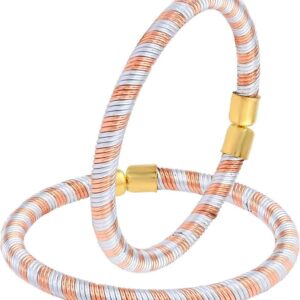 Baby Copper & Silver Mix Kada, With Adjustable (Pack Of 2)